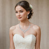 Women's Wedding Statement Necklace Dangle Earring Jewelry - view 3