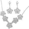 Silver Clip On Earrings For Women, They Look Pierced, Don't Pinch & Won't Fall Off, & Lightweight - Silver Flower & Necklace