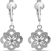 Silver Clip On Earrings For Women, They Look Pierced, Don't Pinch & Won't Fall Off, & Lightweight - Silver Double Flower