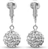 Silver Clip On Earrings For Women, They Look Pierced, Don't Pinch & Won't Fall Off, & Lightweight - Silver Sparkle CZ