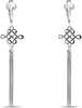 Silver Clip On Earrings For Women, They Look Pierced, Don't Pinch & Won't Fall Off, & Lightweight - Silver Celtic Knot Chain Tassel