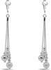 Silver Clip On Earrings For Women, They Look Pierced, Don't Pinch & Won't Fall Off, & Lightweight - Silver Triple Bead Chain Dangle