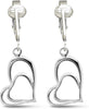 Silver Clip On Earrings For Women, They Look Pierced, Don't Pinch & Won't Fall Off, & Lightweight - Silver Hearts