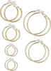 Clip on Hoop Earrings Hoop Gold Earrings Non Piercing Earrings Set for Women - main view