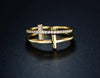18k Gold Plated Cubic Zirconia Double Cross Ring - view 6