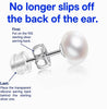 Sterling Silver White Button Freshwater Cultured Pearl Stud Earrings for Women Gift - view 2