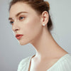 Sterling Silver White Button Freshwater Cultured Pearl Stud Earrings for Women Gift - view 3