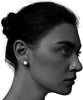Sterling Silver White Button Freshwater Cultured Pearl Stud Earrings for Women Gift - view 4