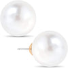 Big Simulated Pearl Earrings for Women - Oversized Round Large Ear Studs - XXL White - 18mm EXTRA EXTRA LARGE