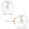 Big Simulated Pearl Earrings for Women - Oversized Round Large Ear Studs - SMALL White - 10mm