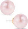 Big Simulated Pearl Earrings for Women - Oversized Round Large Ear Studs - XL Pink - 14mm EXTRA LARGE