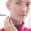 Big Simulated Pearl Earrings for Women - Oversized Round Large Ear Studs - view 4