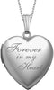 Forever In My Heart Locket Necklace for Women with Silver or Gold - main view