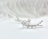 Sterling Silver Climber Earrings for Women 7 Crystals Ear Cuffs Cartilage Jewelry Dainty Fashion Birthday Gift for Women - view 5