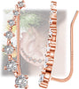 Sterling Silver Climber Earrings for Women 7 Crystals Ear Cuffs Cartilage Jewelry Dainty Fashion Birthday Gift for Women - Rose Gold