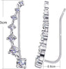 Sterling Silver Climber Earrings for Women 7 Crystals Ear Cuffs Cartilage Jewelry Dainty Fashion Birthday Gift for Women - view 4