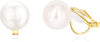 Simulated Freshwater Pearl Clip On Earrings Not Pierced Elegant Stud Jewelry For Women - 8MM-Golden