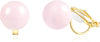 Simulated Freshwater Pearl Clip On Earrings Not Pierced Elegant Stud Jewelry For Women - 8MM-Pink
