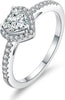 18K Gold Plated Cubic Zirconia Heart Promise Rings for Women - B-white gold plated 10