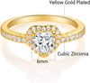 18K Gold Plated Cubic Zirconia Heart Promise Rings for Women - view 2
