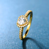 18K Gold Plated Cubic Zirconia Heart Promise Rings for Women - view 4
