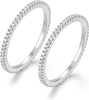 925 Sterling Silver Eternity Band for Oura Ring, 1.5mm/3mm, 4-12 - 2-Pack 1.5mm Sterling Silver 9
