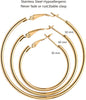 5/12 Pairs Gold Silver Plated Hoop Earrings for Women, Stainless Steel Hoops Earrings Set, Lightweight Large Small Hoops Women Earrings Loop Earrings - view 4