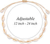 2Pcs Shell Necklace Anklet for Women Handmade Adjustable Puka Beach Shell Necklace Set - view 4