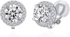 8MM Cubic Zirconia Crystal Clip On Stud Earrings Round Non Pierced Earrings for Women - main view