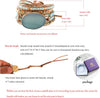 Natural Stone Wrap Bracelet for Women with Jasper Agate and Turquoise Beads on Boho Leather Cord Multi Wrap Adjustable 6 to 8.5 Inches - view 4