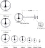 18K White Gold Plated Sterling Silver Ball Stud Earrings - view 2