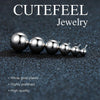 18K White Gold Plated Sterling Silver Ball Stud Earrings - view 6