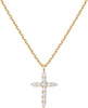 14K Gold Plated Cubic Zirconia Cross Necklace for Women Cross Faith Pendant Necklaces - main view