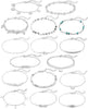 16Pcs Ankle Bracelets for Women Gold Silver Two Style Chain Beach Anklet Bracelet Jewelry Anklet Set, Adjustable Size - main view