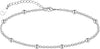 925 Sterling Silver Ankle Bracelets for Women, Adjustable Double Layer Chain Anklets, Minimalist Lightweight Foot Jewelry for Beach & Everyday Wear - main view