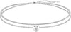 925 Sterling Silver Ankle Bracelets for Women, Adjustable Double Layer Chain Anklets, Minimalist Lightweight Foot Jewelry for Beach & Everyday Wear - Heart Layered