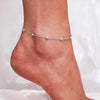 925 Sterling Silver Ankle Bracelets for Women, Adjustable Double Layer Chain Anklets, Minimalist Lightweight Foot Jewelry for Beach & Everyday Wear - view 2