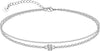 925 Sterling Silver Ankle Bracelets for Women, Adjustable Double Layer Chain Anklets, Minimalist Lightweight Foot Jewelry for Beach & Everyday Wear - double layered