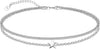 925 Sterling Silver Ankle Bracelets for Women, Adjustable Double Layer Chain Anklets, Minimalist Lightweight Foot Jewelry for Beach & Everyday Wear - star layered