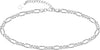 925 Sterling Silver Ankle Bracelets for Women, Adjustable Double Layer Chain Anklets, Minimalist Lightweight Foot Jewelry for Beach & Everyday Wear - Figaro link