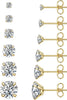 6 Pairs Stud Earrings Set, Cubic Zirconia 316L Earrings Stainless Steel CZ Earrings 3-8mm - main view