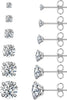 6 Pairs Stud Earrings Set, Cubic Zirconia 316L Earrings Stainless Steel CZ Earrings 3-8mm - A-003-Silver
