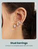 6 Pairs Stud Earrings Set, Cubic Zirconia 316L Earrings Stainless Steel CZ Earrings 3-8mm - view 2