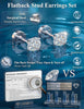 20G Flat Back Earrings for Women Tiny Stud - view 2