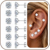20G Flat Back Earrings for Women Tiny Stud - Silver 6mm