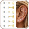 20G Flat Back Earrings for Women Tiny Stud - Gold 2mm