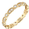 14K Gold Plated Cubic Zirconia Band Round Milgrain Eternity Bands Gold Rings for Women - main view