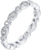 14K Gold Plated Cubic Zirconia Band Round Milgrain Eternity Bands Gold Rings for Women - White Gold 5