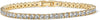 14K Gold Plated 3mm Cubic Zirconia Classic Tennis Bracelet with Gold Bracelets for Women - main view