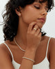 14K Gold Plated 3mm Cubic Zirconia Classic Tennis Bracelet with Gold Bracelets for Women - view 4